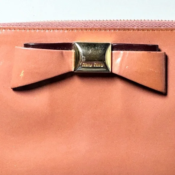 MIU MIU Wallet ribbon motif pink Patent Wallet - Picture 3 of 10